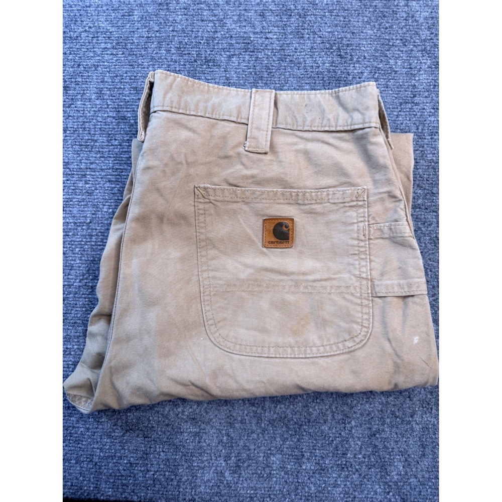 Carhartt Mens 36x32 Tan B151 DKH Cotton Canvas Original Fit Dungaree Work Pants